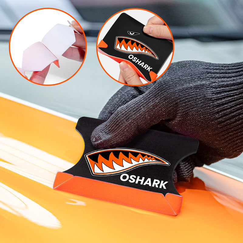 Load image into Gallery viewer, Using felt edge scraper for vinyl wrap