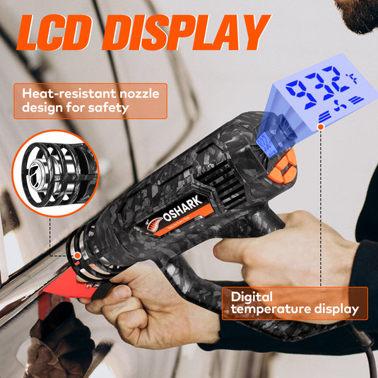 Pistola de Calor para Vinilado con Pantalla Digital Inteligente, 2000 W
