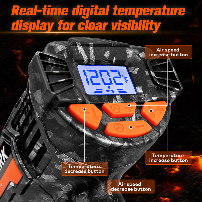 Cargue la imagen en el visor de la galería, Pistola de Calor para Vinilado con Pantalla Digital Inteligente, 2000 W
