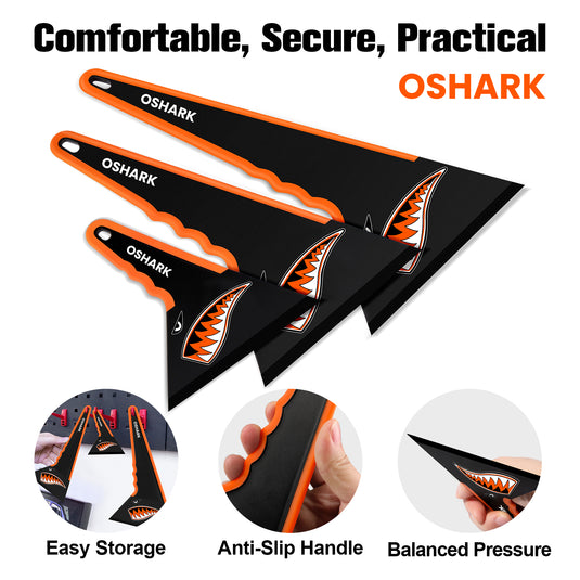 Oshark Triangle Tint Squeegees, 3 PCS/Set