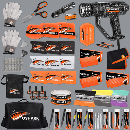 Oshark Wrapwiz 44-in-1 Car Wrap & PPF Tool Kit With Heat Gun