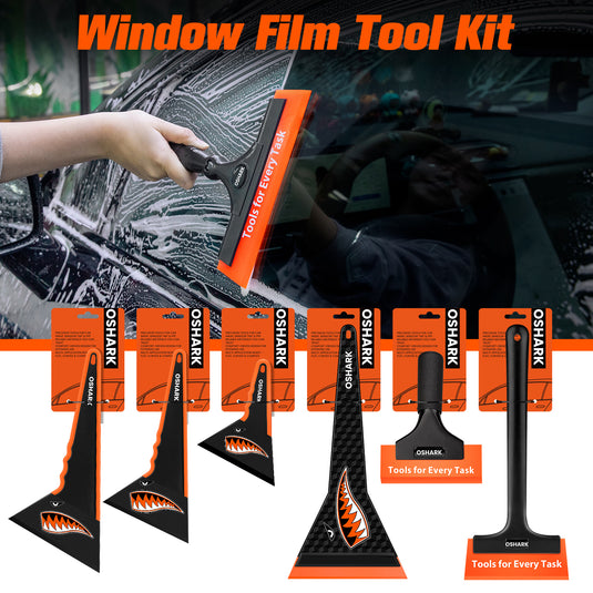 Window film installation kit with wrap felt squeegees